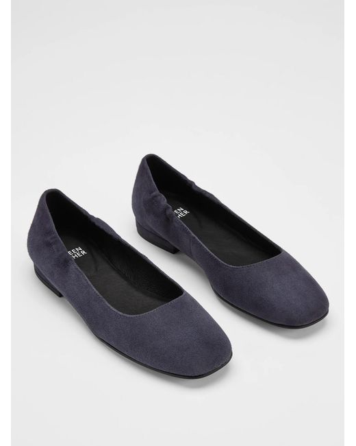 Eileen Fisher Blue Selle Suede Ballet Flat