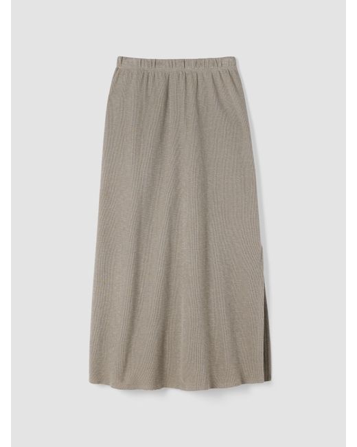 Eileen Fisher Gray Organic Cotton Slubby Rib Knit A-line Skirt
