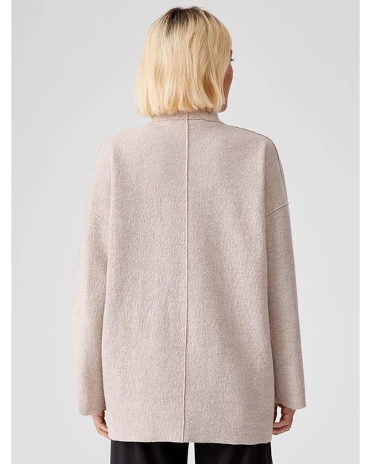 Eileen Fisher Natural Lightweight Boiled Wool Jacket In Responsible Wool