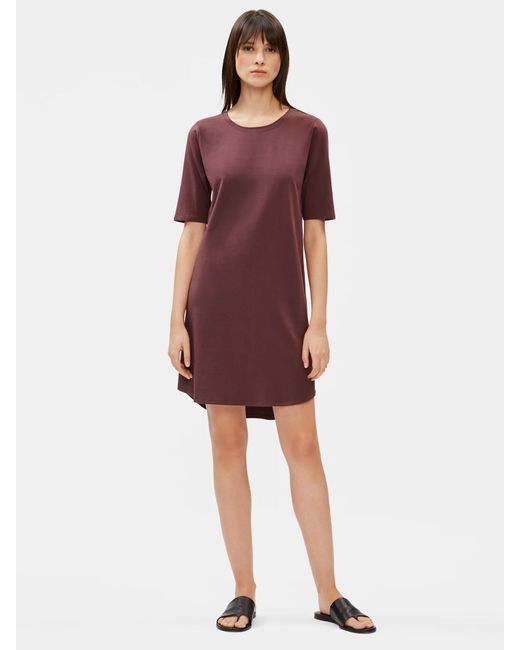 Eileen Fisher Women's Red Cotton Stretch Jersey Shift Dress -  nationalbodyline.in