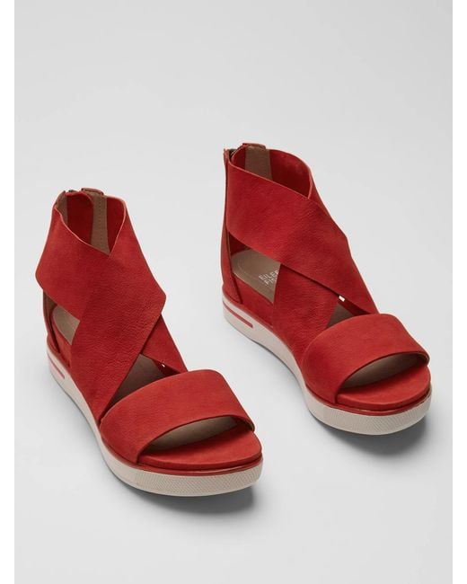 Eileen Fisher Red Sport Tumbled Nubuck Sneaker Sandal