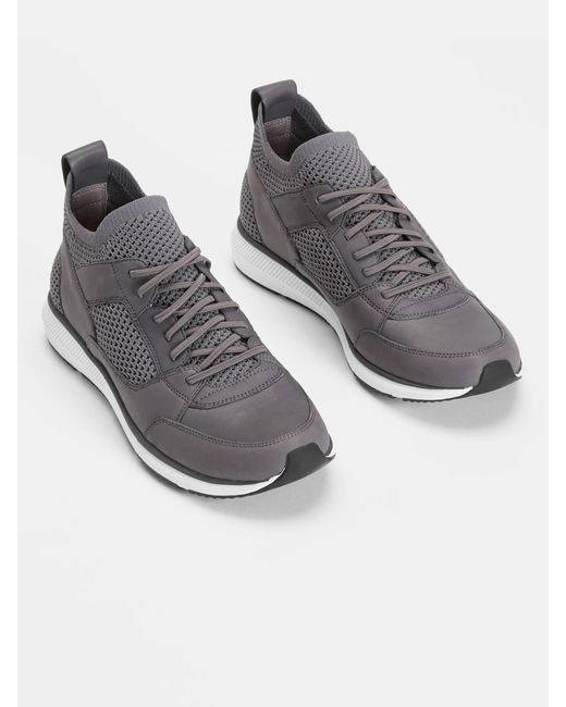 Eileen Fisher Gray Expo Recycled Polyester Washed Leather Sneaker