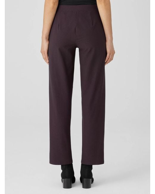 Eileen Fisher Blue Washable Stretch Crepe Straight Pant