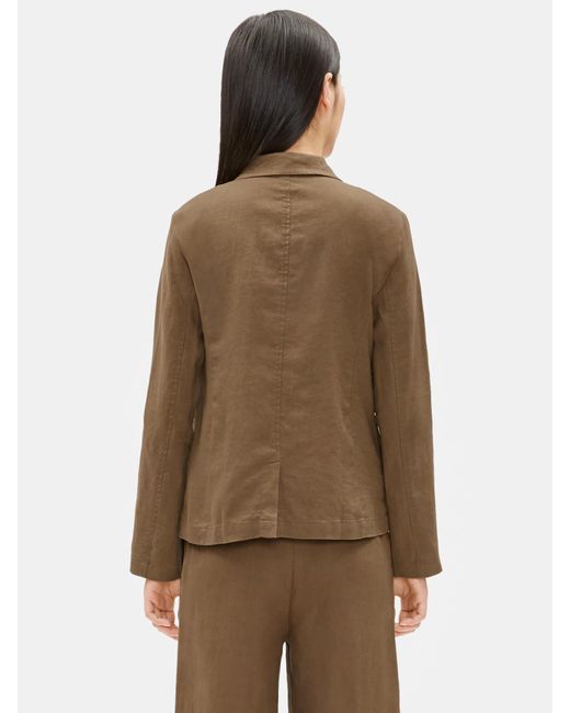 Eileen Fisher Natural Organic Linen Notch Collar Blazer