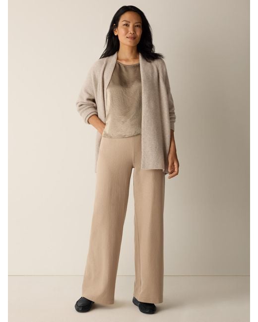 Eileen Fisher Natural Felted Wool Jersey Wide-leg Pant In Regenerative Wool