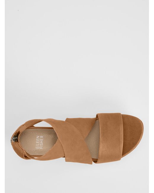 Eileen Fisher Natural Sport Tumbled Leather Sneaker Sandal