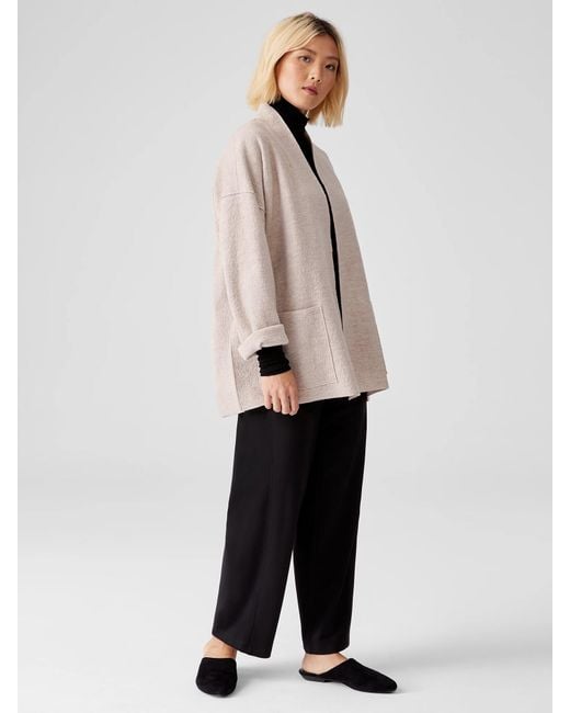 Eileen Fisher Natural Lightweight Boiled Wool Jacket In Responsible Wool