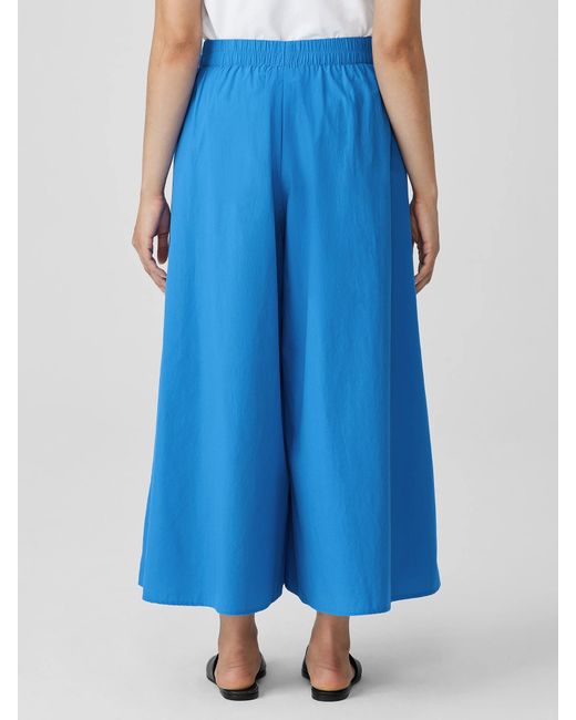 Eileen Fisher Blue Washed Organic Cotton Poplin Skirt Pant