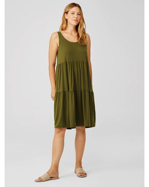 eileen fisher green dress Eileen Fisher Women's Linen Cami Dress - Green - Size L