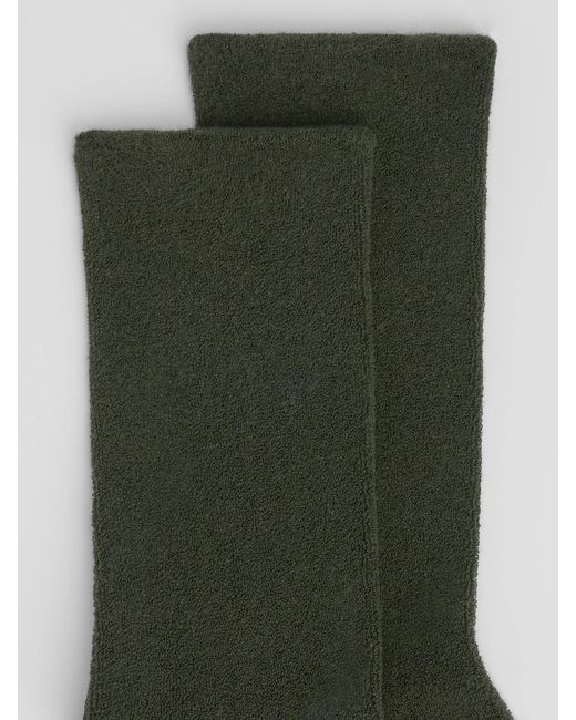 Eileen Fisher Green Loopy Terry Cotton Crew Sock