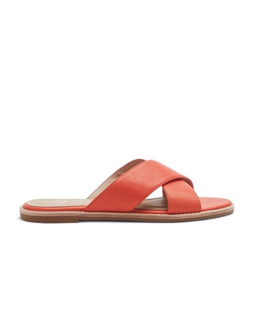 Eileen Fisher Red Cape Crossover Leather Sandal