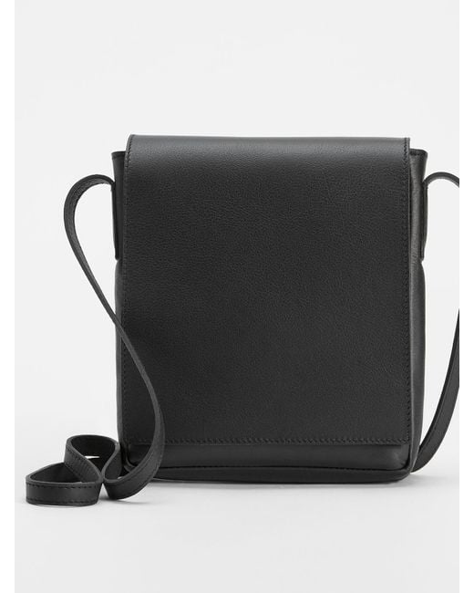 Eileen Fisher Italian Leather Square Crossbody Bag in Black Lyst