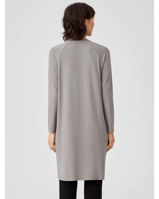 Eileen Fisher Women's Gray Viscose Jersey Crew Neck Dress Eileen Fisher Women's Gray Viscose Jersey Crew Neck Dress