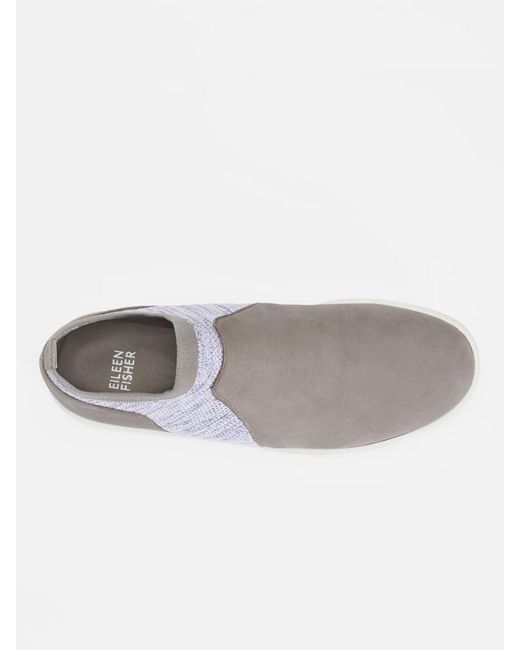 Eileen Fisher Gray Metro Tumbled Nubuck Sneaker