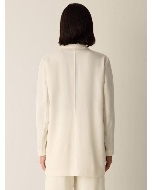 Eileen Fisher Natural Stretch Wool Crepe Long Blazer