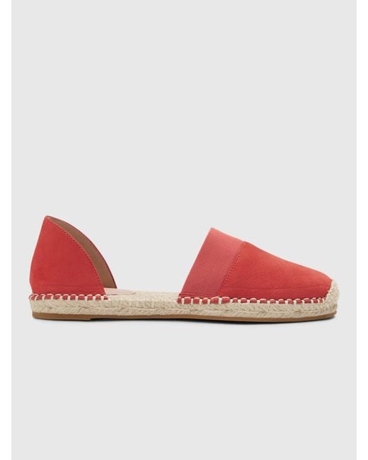 Eileen Fisher Red Lady Tumbled Nubuck Espadrille