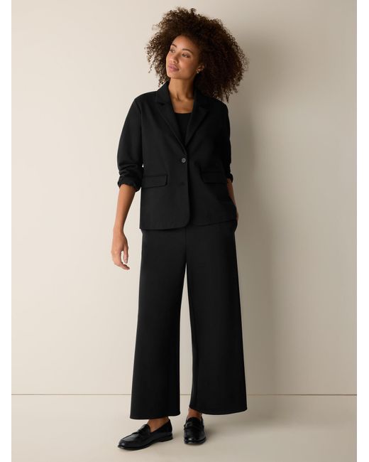 Eileen Fisher Black Washable Flex Ponte Blazer