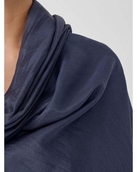 Eileen Fisher Gray Washed Silk Parachute Scarf