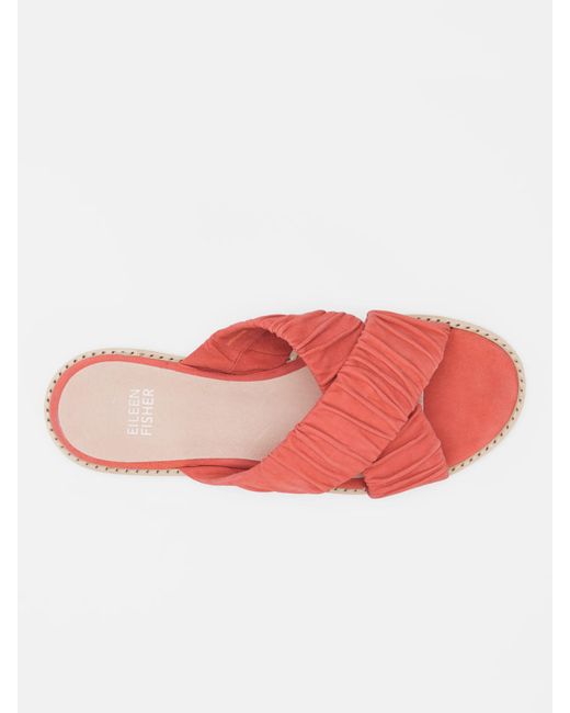 Eileen Fisher Red Cross Tumbled Nubuck Sandal