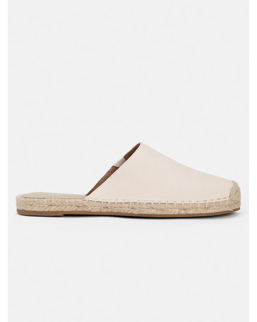 Eileen Fisher White Kai Tumbled Leather Espadrille