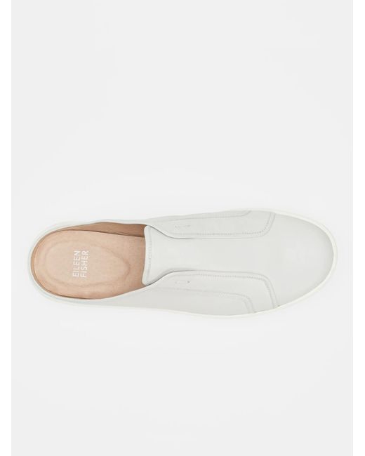 Eileen Fisher White News Washed Leather Sneaker