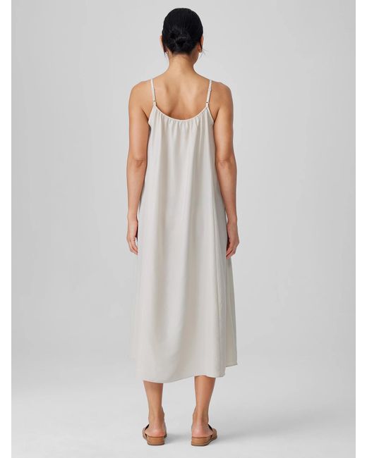 Eileen Fisher White Washed Silk Cami Dress