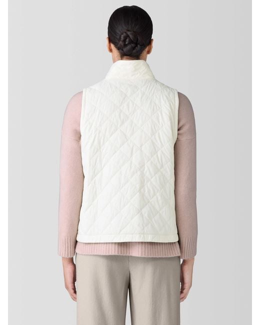 Eileen Fisher White Eggshell Recycled Nylon Reversible Vest