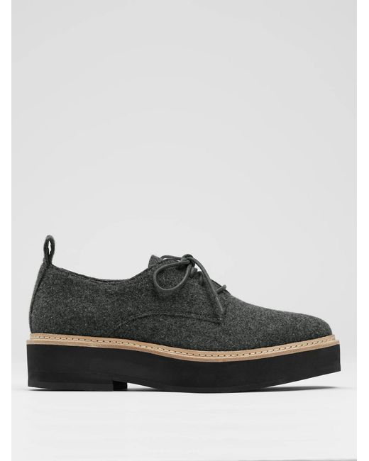 Eileen Fisher Black Nims Platform Oxford In Felt