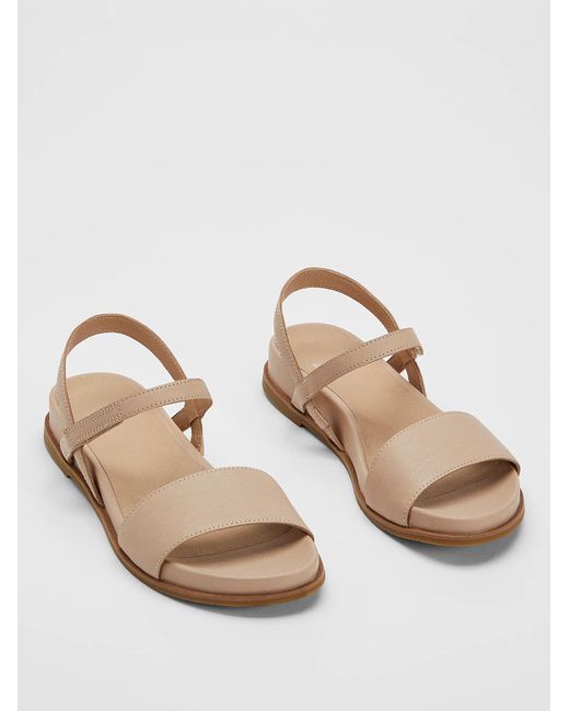 Eileen Fisher White Demo Leather Ankle-strap Sandal