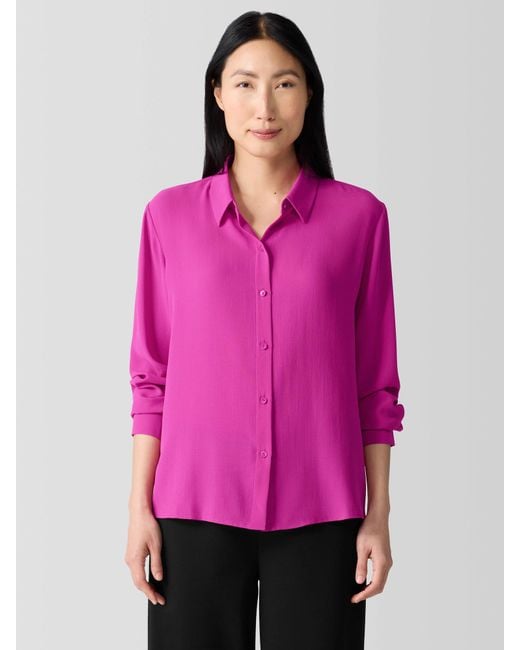 eileen fisher silk shirts & tops