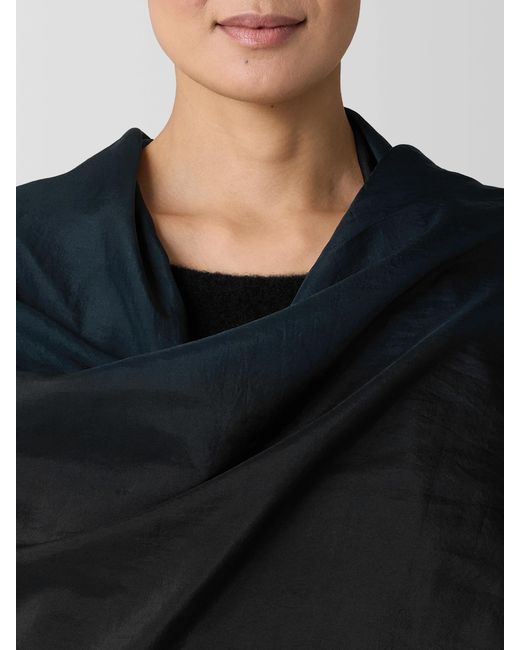 Eileen Fisher Black Hand-dyed Abstract Silk Scarf