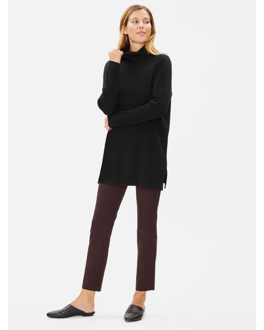 Eileen Fisher Multicolor Washable Stretch Crepe Slim Pant