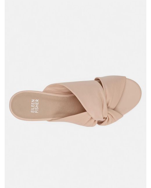 Eileen Fisher Pink Petula Washed Leather Slide