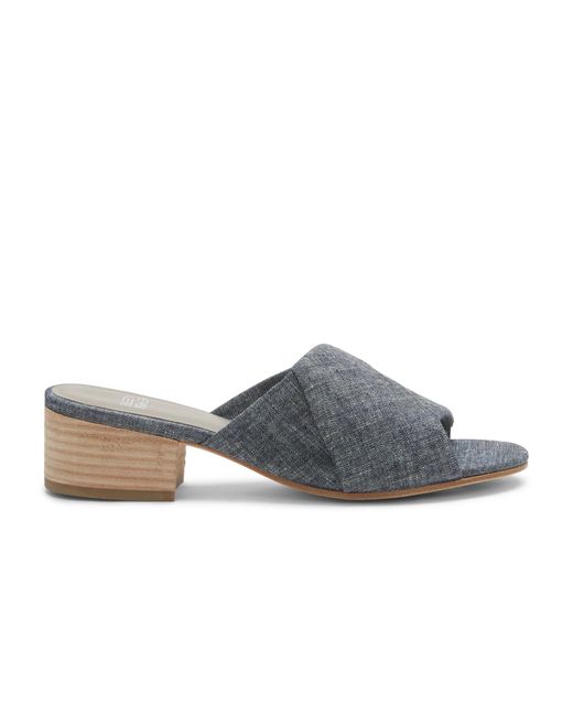 Eileen Fisher Gray Ruche Slide In Washed Leather