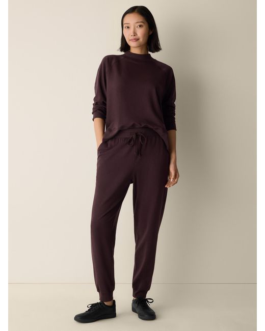 Eileen Fisher Purple Cozy Brushed Terry Hug Jogger Pant