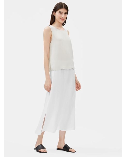 Eileen Fisher Women's White Organic Linen A-line Skirt