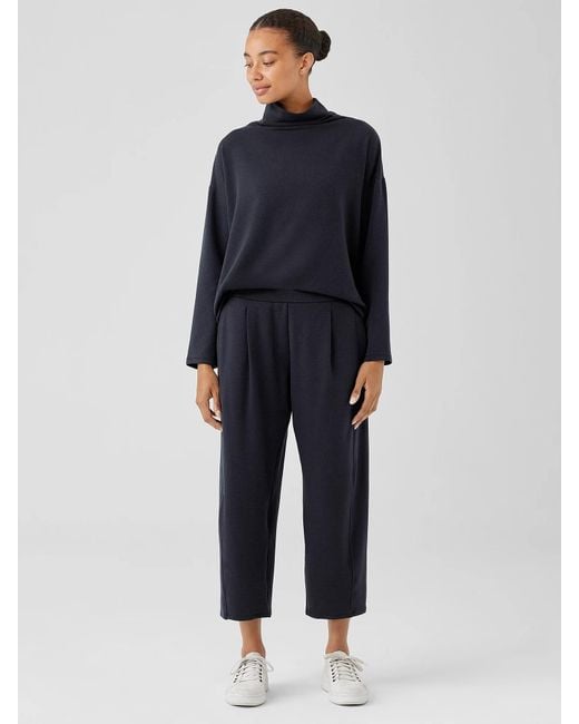 Eileen Fisher Blue Cozy Brushed Terry Hug Lantern Pant