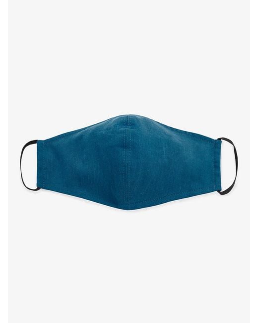 Eileen Fisher Blue Double Layer Organic Linen Mask