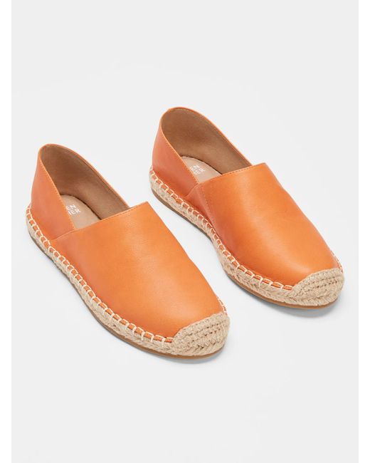 Eileen Fisher Orange Myth Leather Espadrille Flat