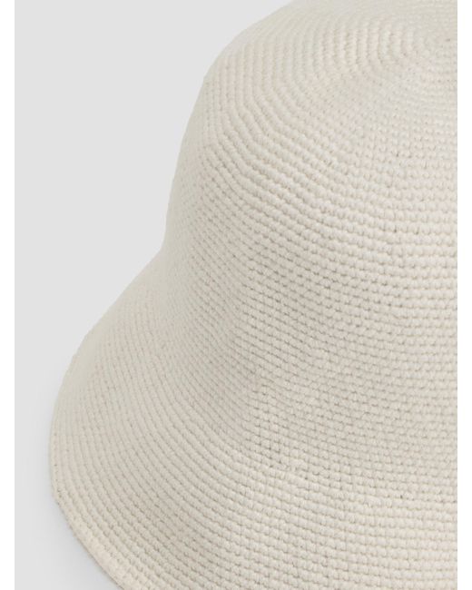 Eileen Fisher Natural Peruvian Organic Cotton Crochet Bucket Hat