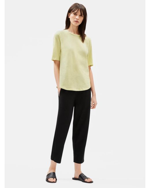 Eileen Fisher Natural Organic Cotton Slub Elbow-sleeve Tee