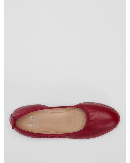 Eileen Fisher Red Notion Nappa Leather Ballet Flat