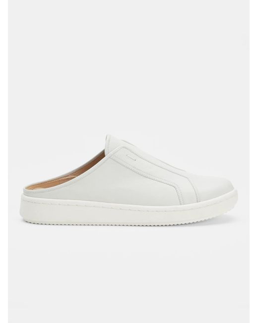 Eileen Fisher White News Washed Leather Sneaker
