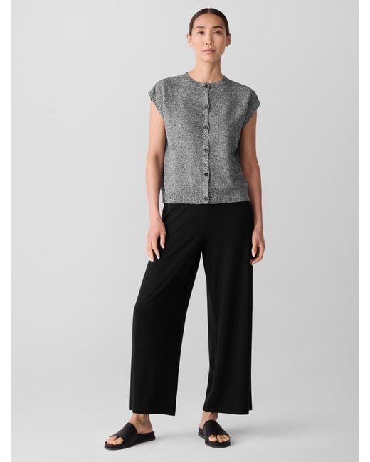 Eileen Fisher Women's Gray Organic Linen Cotton Vest