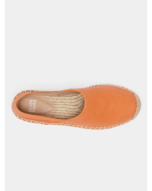 Eileen Fisher Orange Myth Leather Espadrille Flat