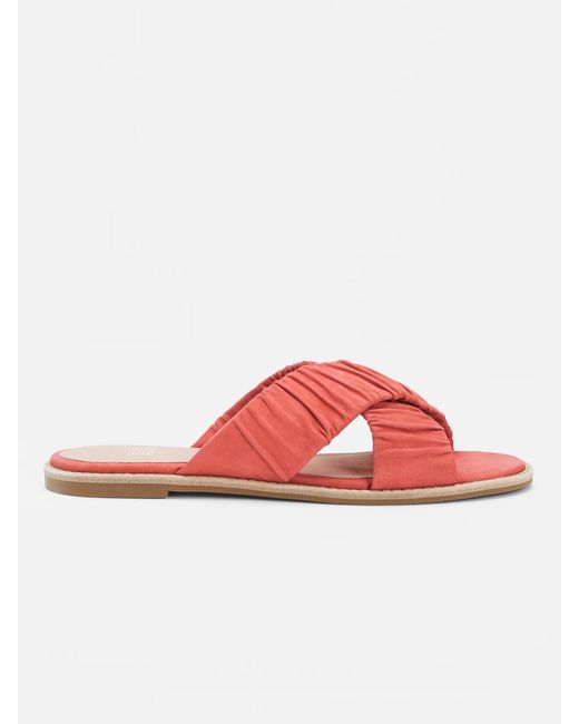 Eileen Fisher Red Cross Tumbled Nubuck Sandal