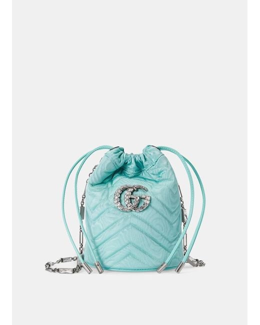 Gucci GG Marmont Bucket Bag in Blue Lyst UK