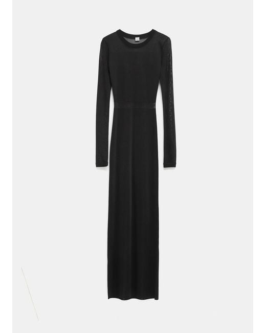 Totême Semi-sheer Knitted Cocktail Dress in Black | Lyst