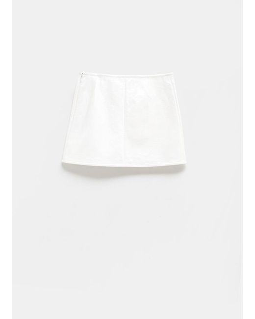 Courreges Ellipse Vinyl Mini Skirt in White Lyst