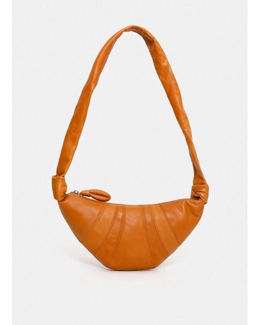 Lemaire Leather Small Croissant Bag in Orange - Lyst